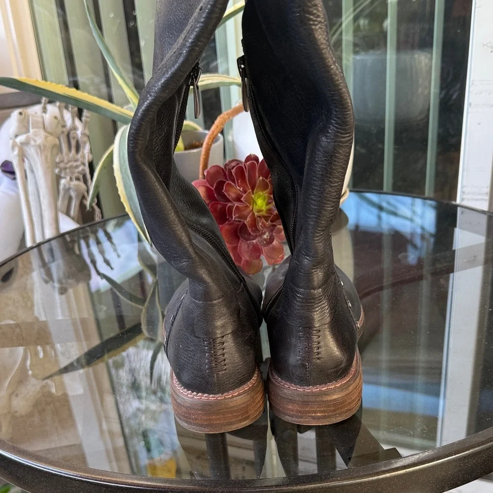 Franco Sarto Black Leather Boots